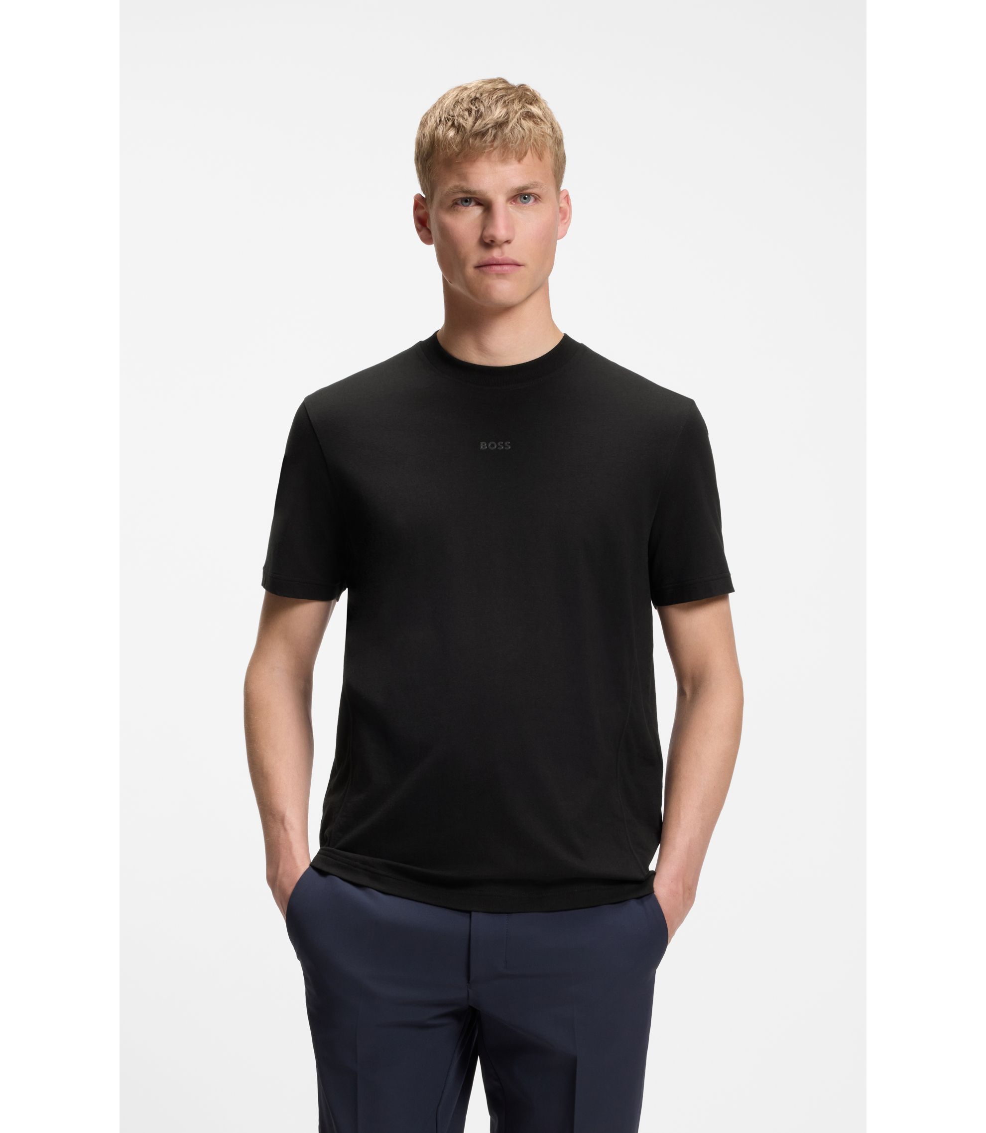 BOSS - リラックスフィットTシャツ ストレッチ コットンブレンド