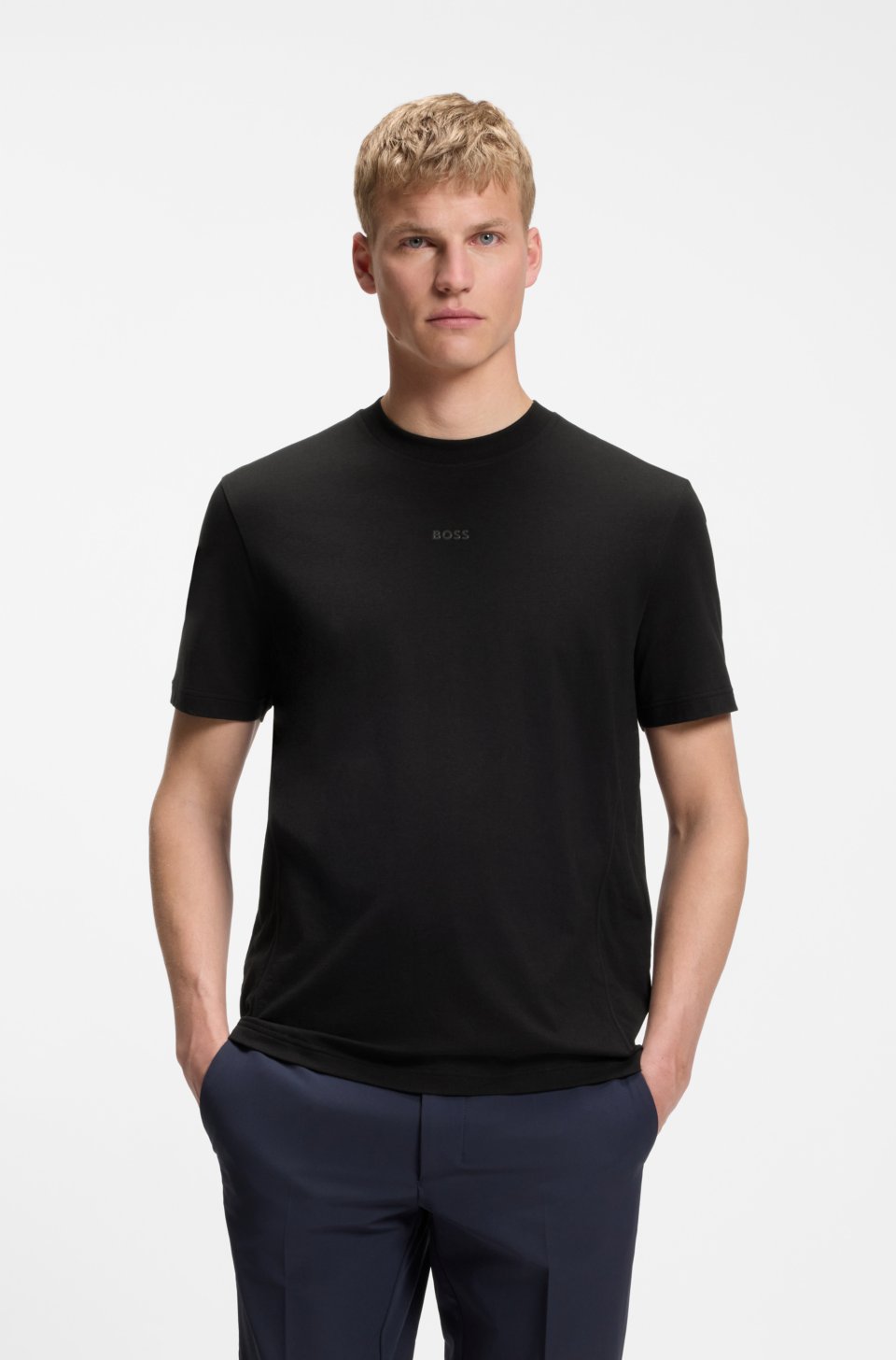 Relaxed-fit T-shirt in a stretch-cotton blend