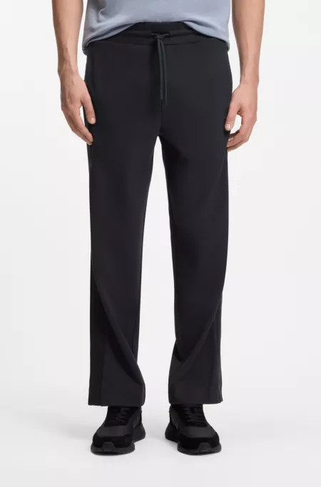 Regular-fit jersey trousers with jacquard tape