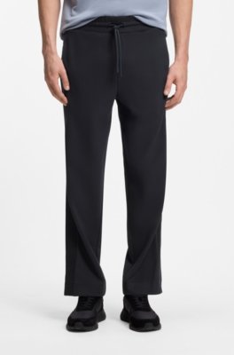 Regular-fit jersey trousers with jacquard tape