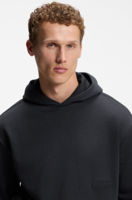 Felpa relaxed fit in french terry elegante, Blu scuro
