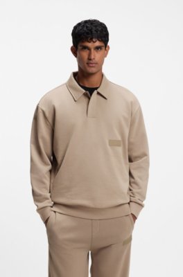 Relaxed-fit polo sweatshirt in French Terry