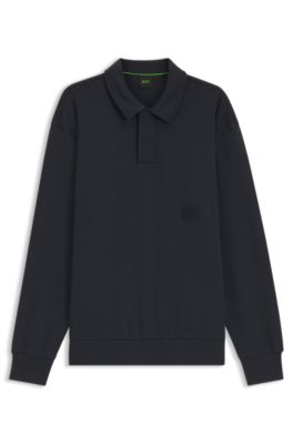 Relaxed-fit polo sweatshirt in French Terry
