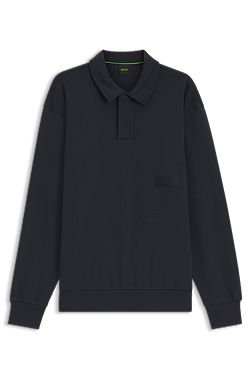 Relaxed-fit polo sweatshirt in French Terry