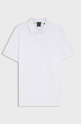 Regular-fit polo with embroidered logo, White