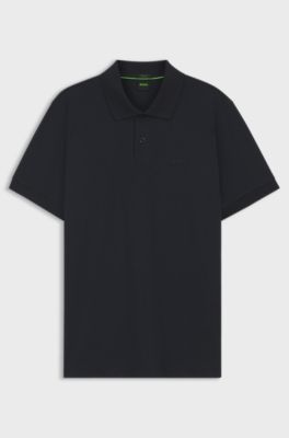 Regular-fit polo with embroidered logo, Dark Blue