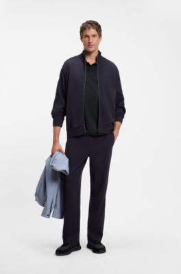 Regular-fit polo with embroidered logo, Dark Blue