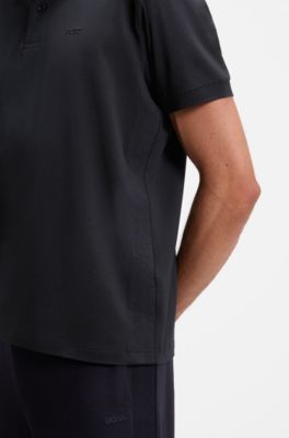 Regular-fit polo with embroidered logo, Dark Blue