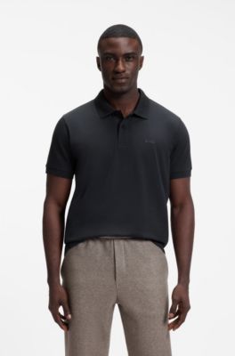 Polo regular-fit con logo ricamato, Blu scuro