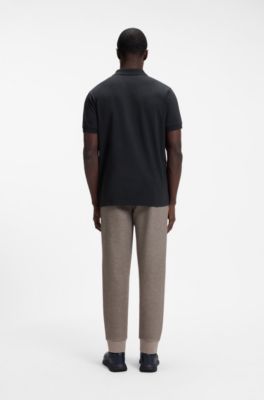 Regular-fit polo with embroidered logo, Dark Blue