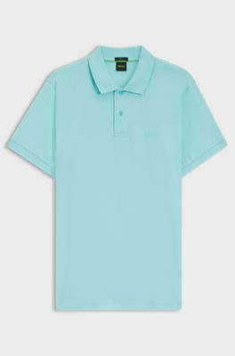 Regular-fit polo with embroidered logo, Light Blue