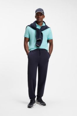 Regular-fit polo with embroidered logo, Light Blue