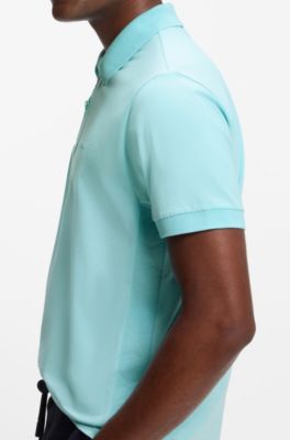 Regular-fit polo with embroidered logo, Light Blue