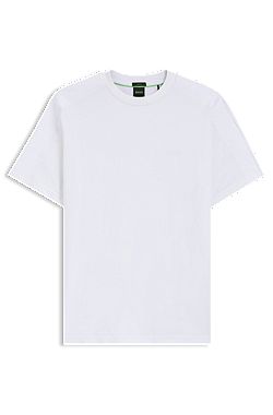 Stretch-cotton T-shirt with jacquard tape