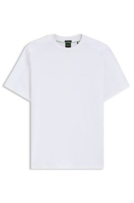 Boss Stretch-cotton T-shirt with jacquard tape herr – bild 4