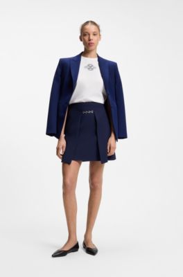 Mini skirt with chain detail, Blue