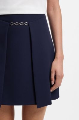 Minigonna con dettaglio a catena, Blu