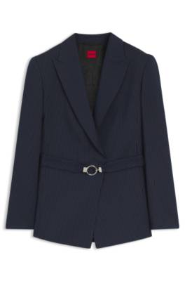 Regular-fit blazer with buckled belt 1