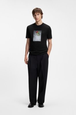 Hugo Cotton-jersey T-shirt with printed artwork herr – bild 2