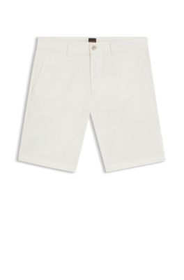 Slim-fit chino shorts in stretch cotton, White