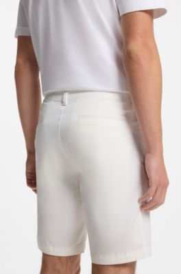 Slim-fit chino shorts in stretch cotton, White