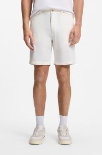 Short chino Slim en coton stretch, Blanc