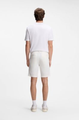 Slim-fit chino shorts in stretch cotton, White