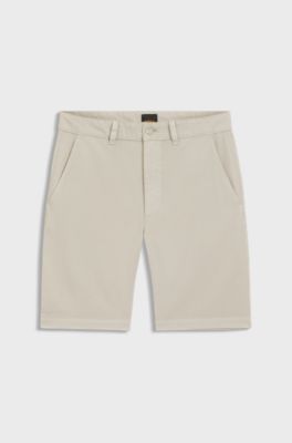 Slim-fit chino shorts in stretch cotton, Light Beige