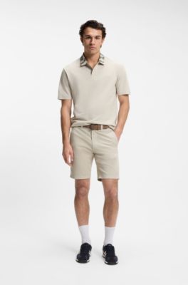 Slim-fit chino shorts in stretch cotton, Light Beige