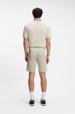 Bermuda chino slim fit in cotone elasticizzato, Beige chiaro