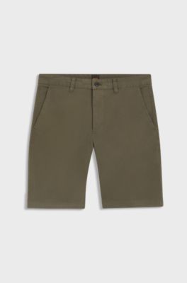 Shorts chinos slim fit de algod&oacute;n el&aacute;stico, Caqui