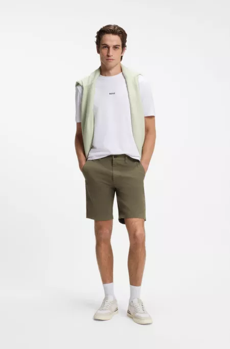 Slim-fit chino shorts in stretch cotton