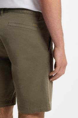 Shorts chinos slim fit de algod&oacute;n el&aacute;stico, Caqui