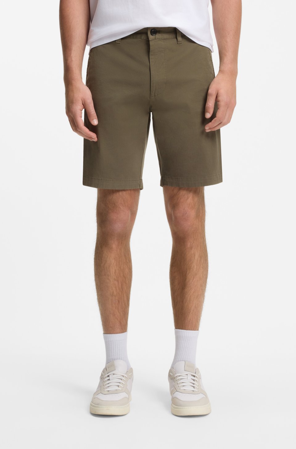 Slim-fit chino shorts in stretch cotton