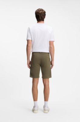 Shorts chinos slim fit de algod&oacute;n el&aacute;stico, Caqui