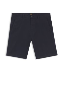 Slim-fit chino shorts in stretch cotton, Dark Blue