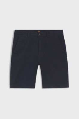 Slim-fit chino shorts in stretch cotton, Dark Blue