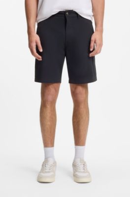 Slim-fit chino shorts in stretch cotton, Dark Blue