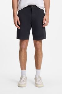 Bermuda chino slim fit in cotone elasticizzato, Blu scuro