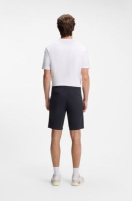 Slim-fit chino shorts in stretch cotton, Dark Blue