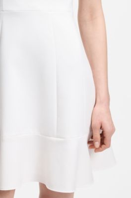 V-neck dress with seaming details, White