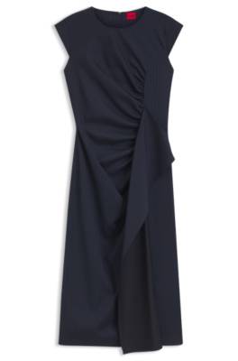 Hugo Midi-length dress with drape detail midiklänningar dam – bild 4