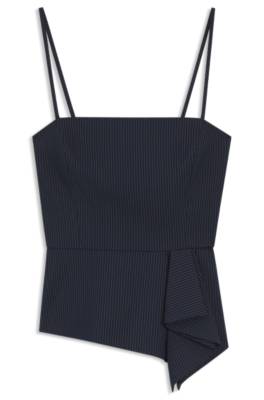 Pinstripe top with peplum hem 1