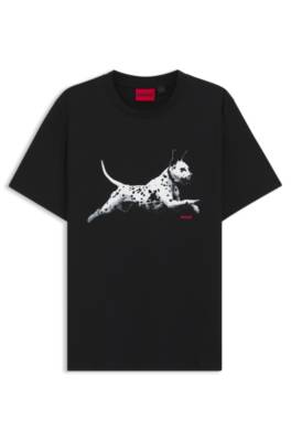 Cotton-jersey T-shirt with animal artwork 1