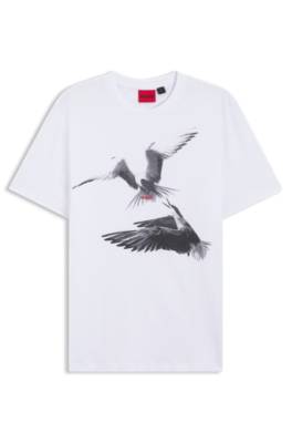 Cotton-jersey T-shirt with animal artwork 1