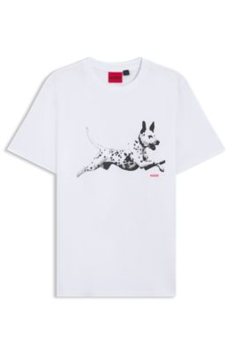 HUGO - コットンジャージー Tシャツ アニマルアートワーク - ホワイト