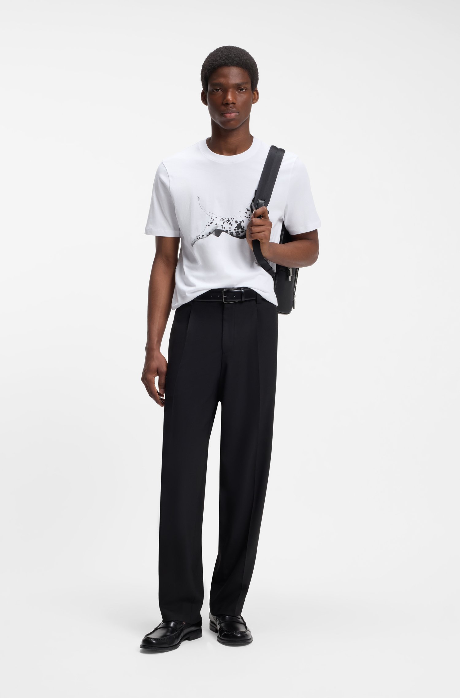 Hugo T-shirt 'Dirunn' röd / svart herr – bild 3