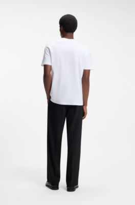 Cotton-jersey T-shirt with animal artwork, White