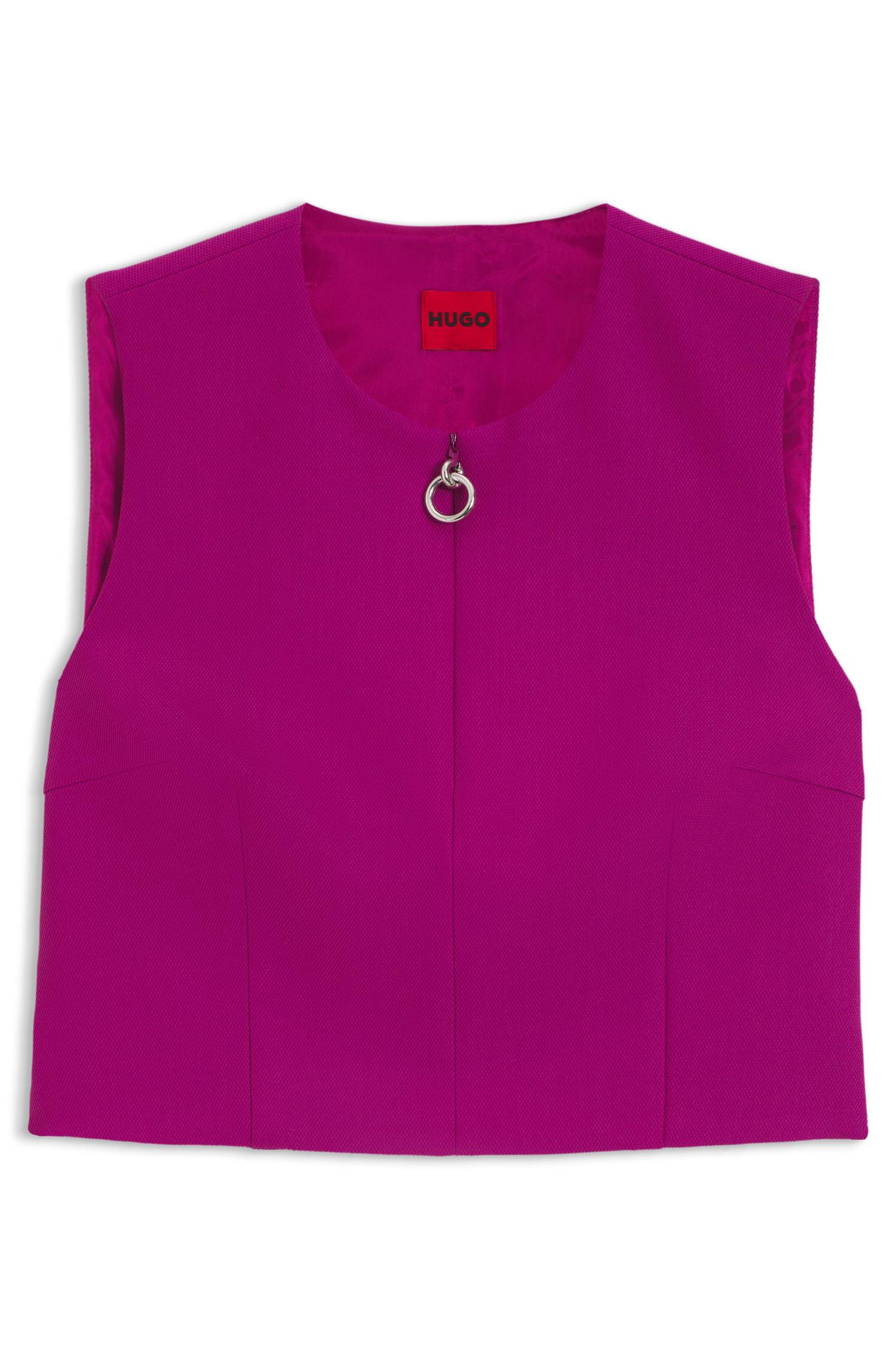 Hugo Sleeveless top with zipped neckline toppar & linnen dam – bild 4