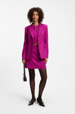 Sleeveless top with zipped neckline, Dark pink